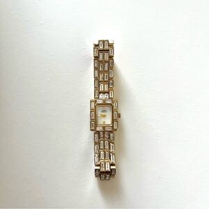 Anne Klein Gold Tone Crystal Analog Watch